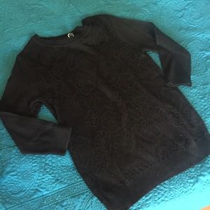 Banana Republic Black Floral Sweater